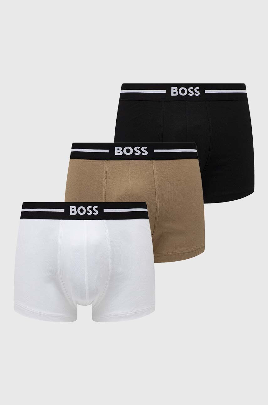 Boss boxeri 3-pack barbati culoarea alb - Pled.ro