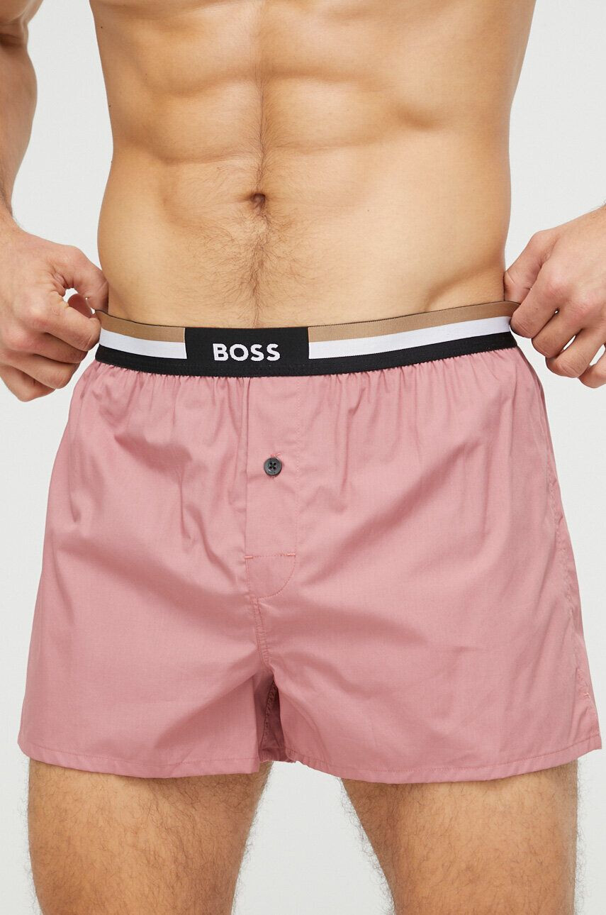 Boss boxeri de bumbac 2-pack culoarea roz - Pled.ro