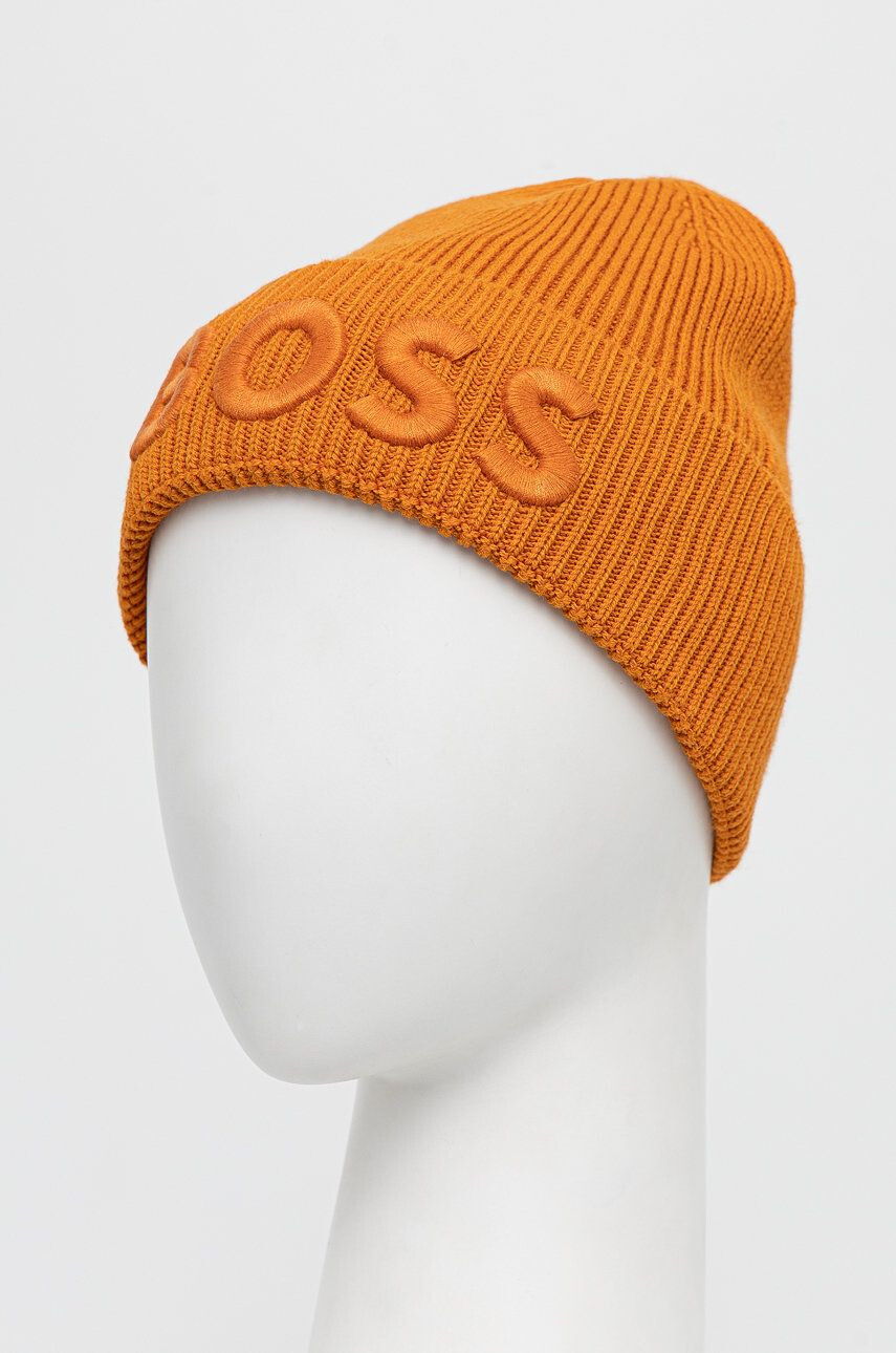 Boss Orange BOSS caciula din amestec de lana Boss Casual culoarea portocaliu din tricot gros - Pled.ro