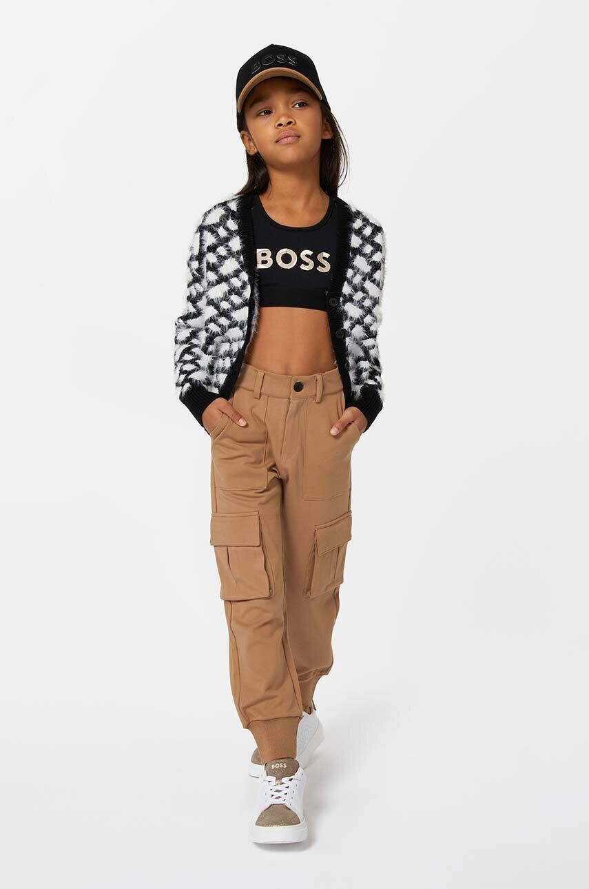 Boss cardigan copii culoarea alb - Pled.ro