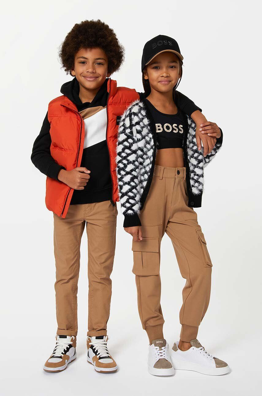 Boss cardigan copii culoarea alb - Pled.ro