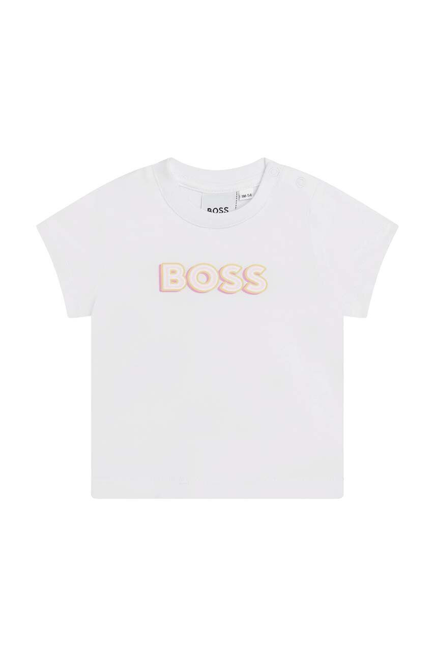 Boss compleu copii culoarea alb - Pled.ro