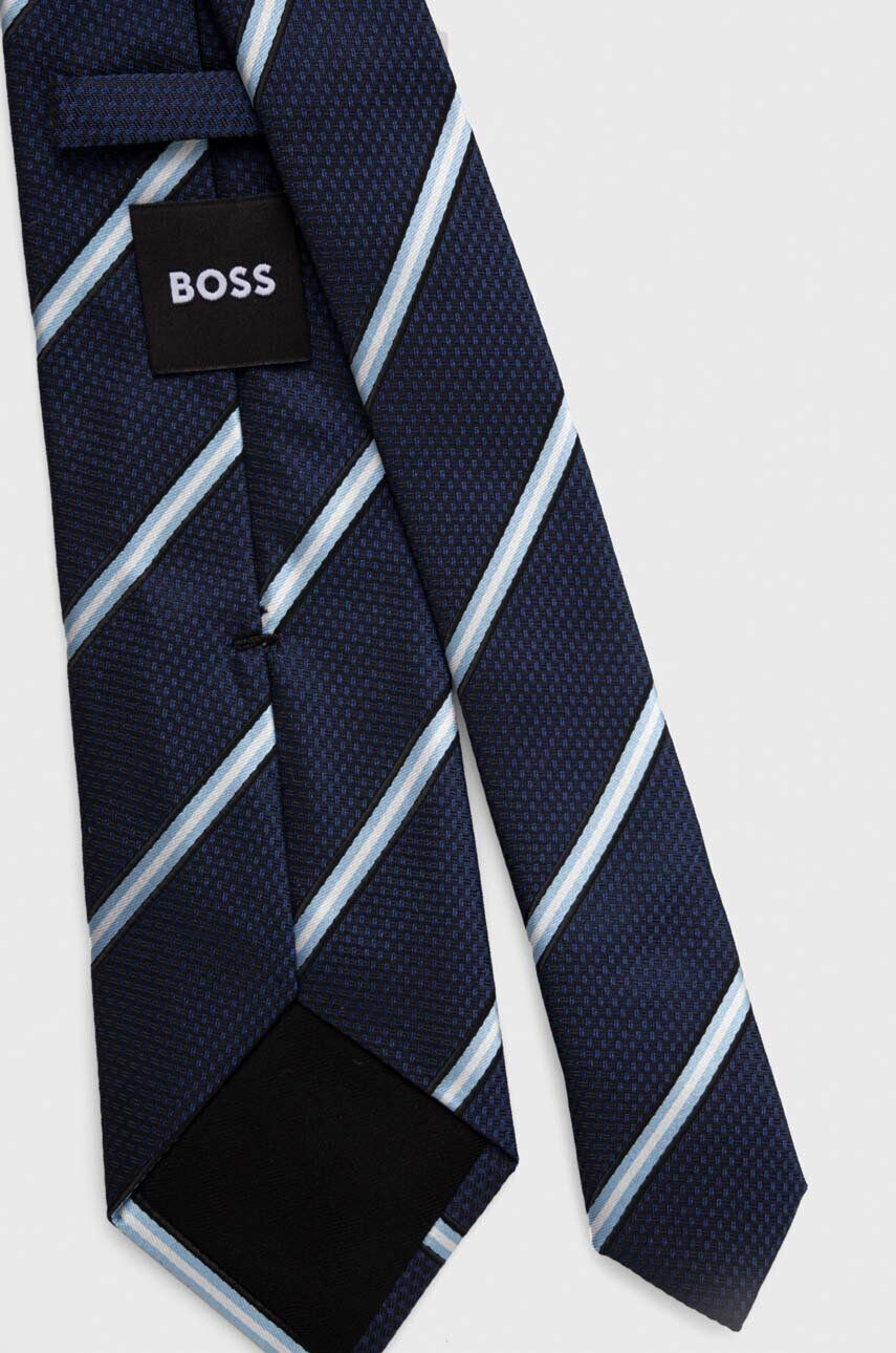 Boss cravata de matase culoarea albastru marin - Pled.ro