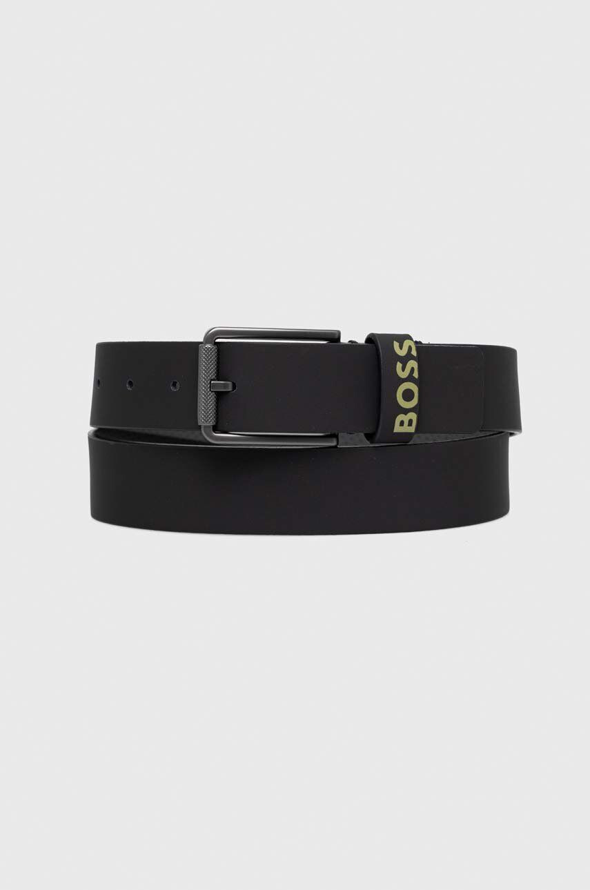 Boss curea de piele barbati culoarea negru - Pled.ro