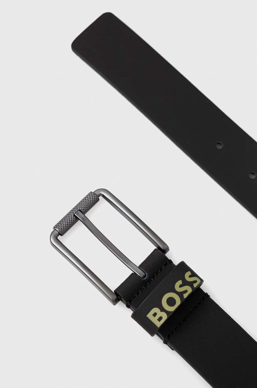 Boss curea de piele barbati culoarea negru - Pled.ro