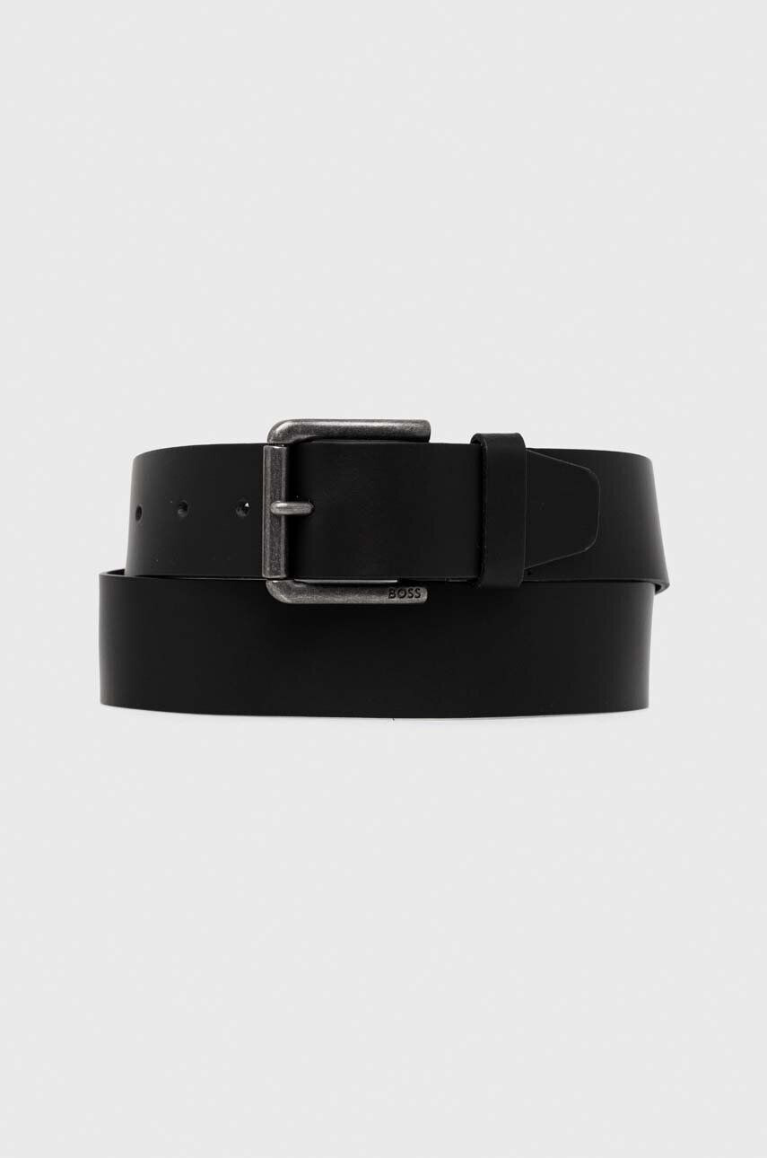 Boss curea de piele barbati culoarea negru - Pled.ro