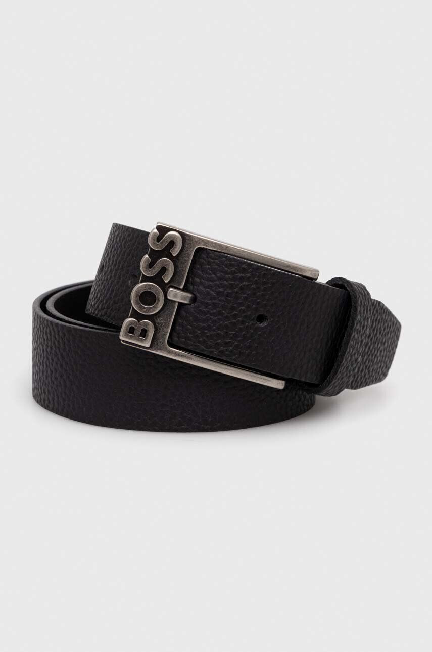 Boss curea de piele barbati culoarea negru - Pled.ro