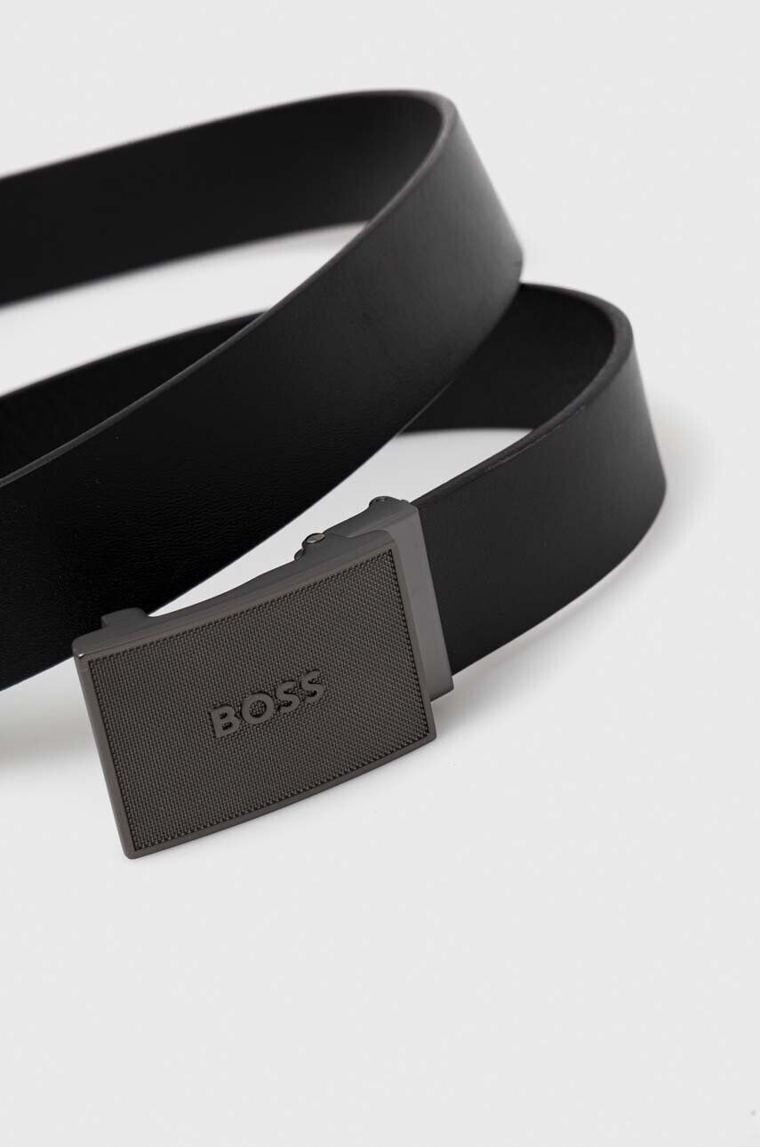 Boss curea de piele barbati culoarea negru - Pled.ro