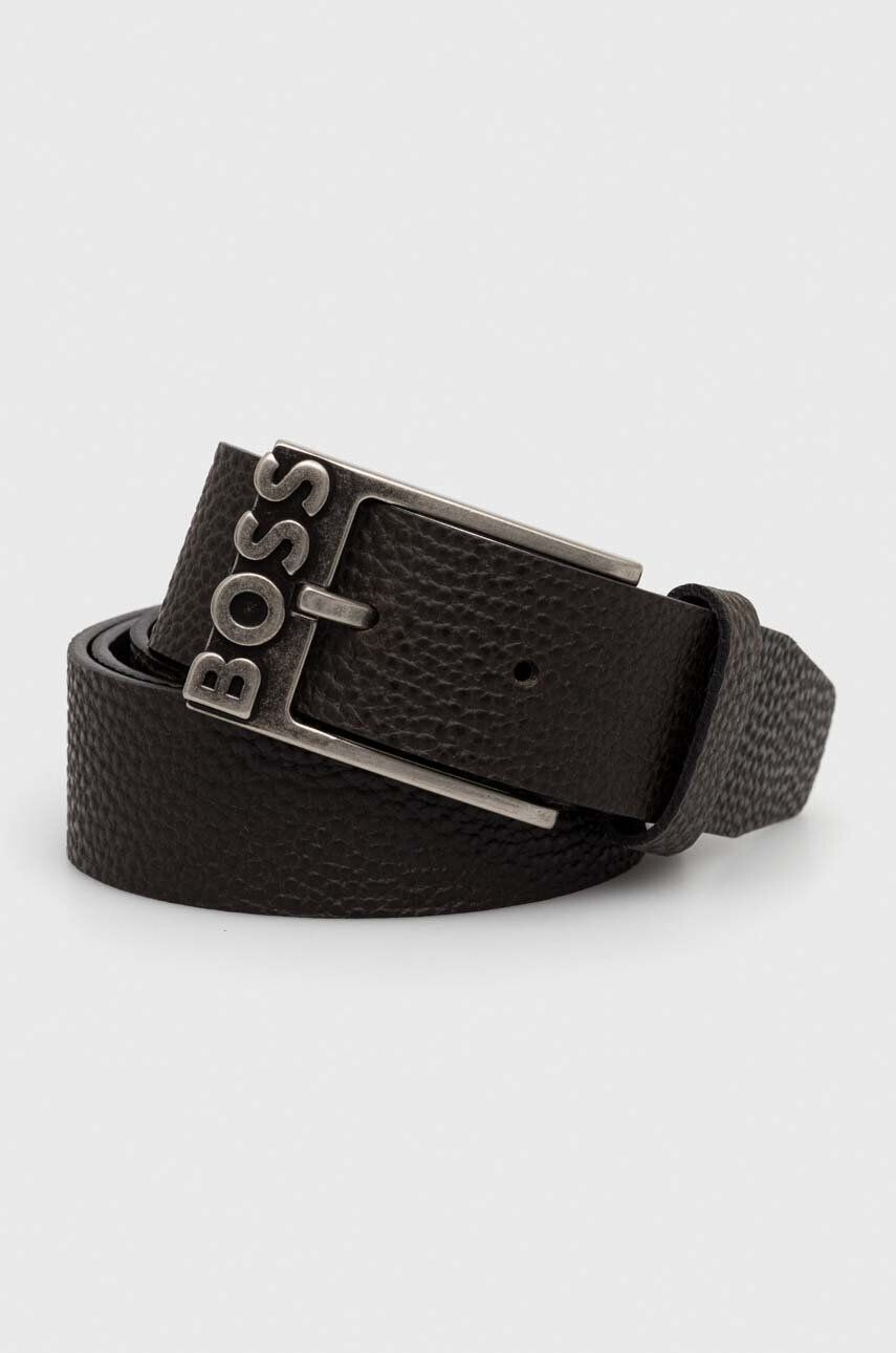 Boss curea de piele barbati culoarea negru - Pled.ro