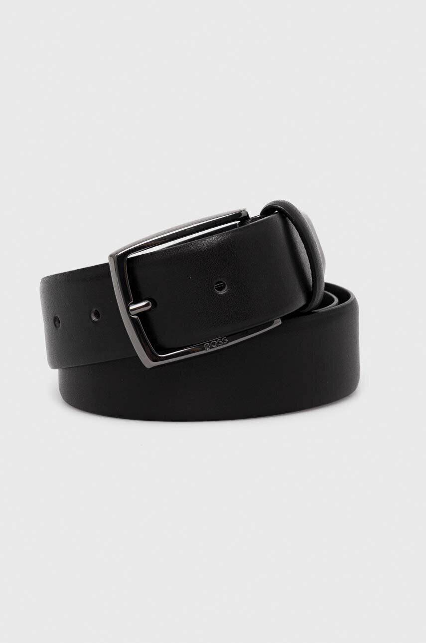 Boss curea de piele barbati culoarea negru - Pled.ro