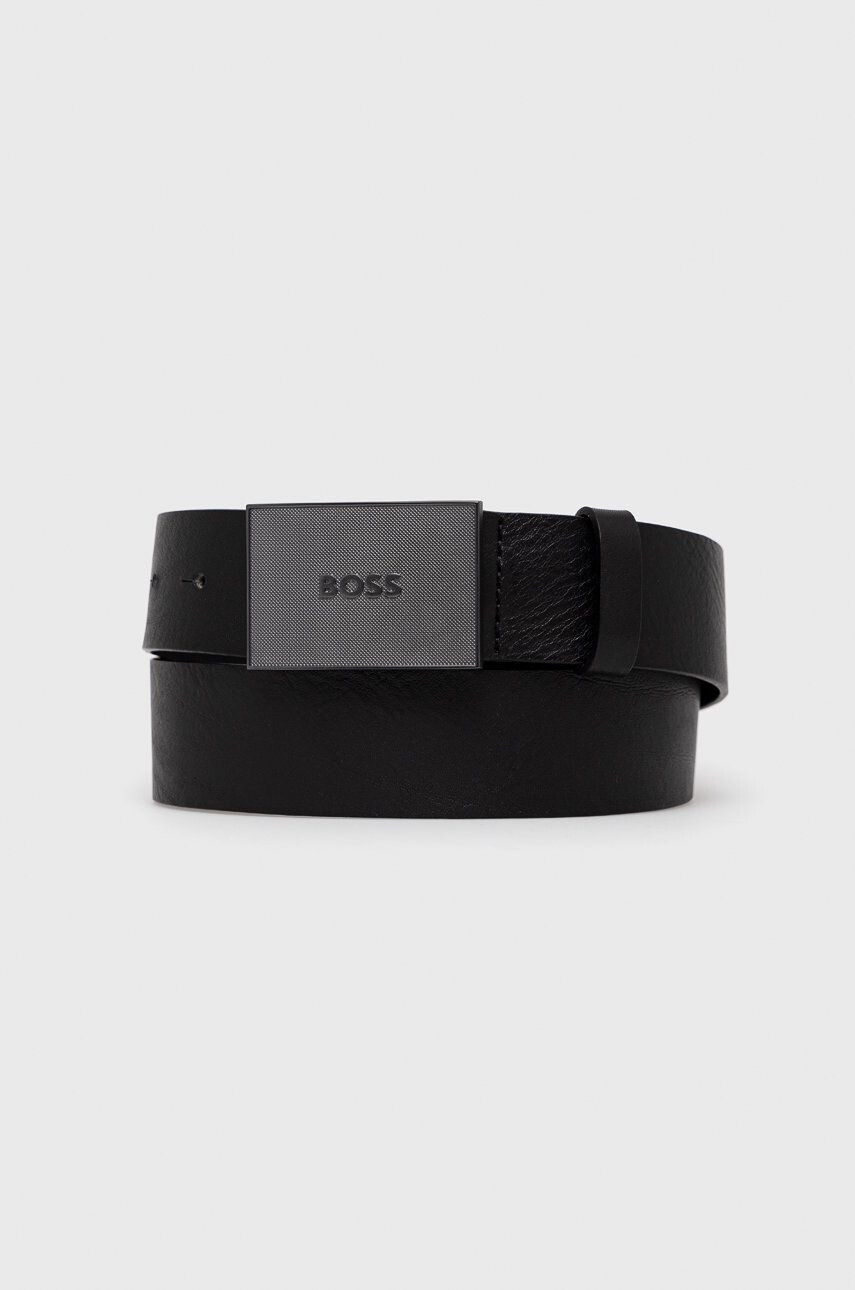 Boss curea de piele barbati culoarea negru - Pled.ro