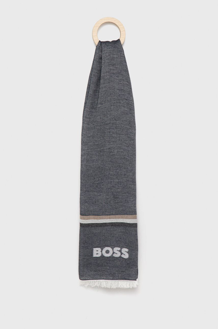 Boss fular barbati culoarea negru neted - Pled.ro