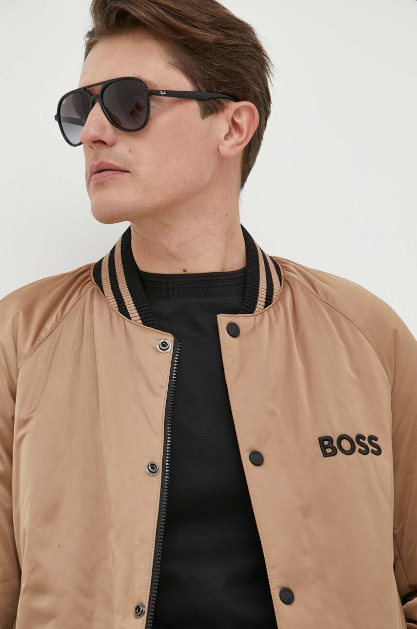 Boss geaca bomber barbati culoarea bej de tranzitie - Pled.ro