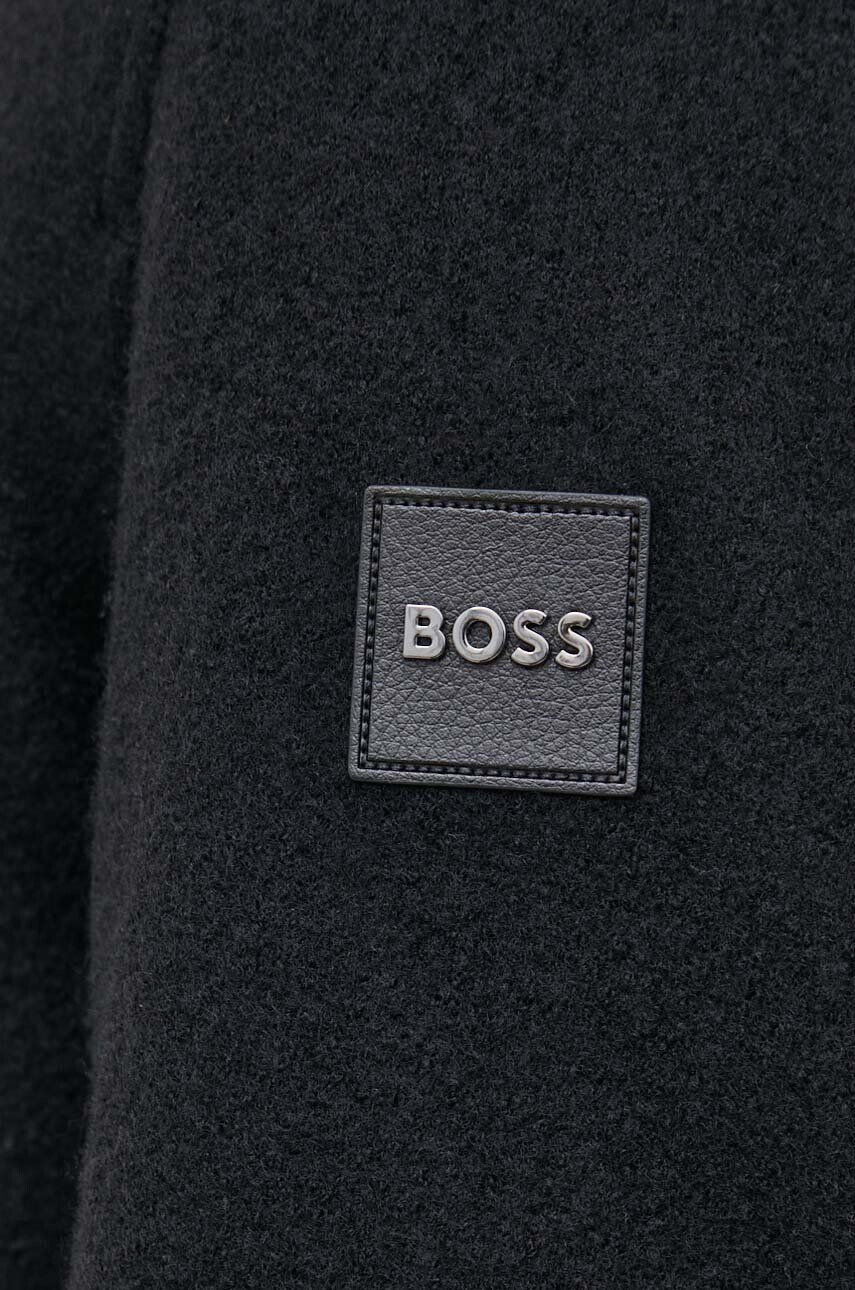 Boss geaca de lana culoarea negru de tranzitie - Pled.ro