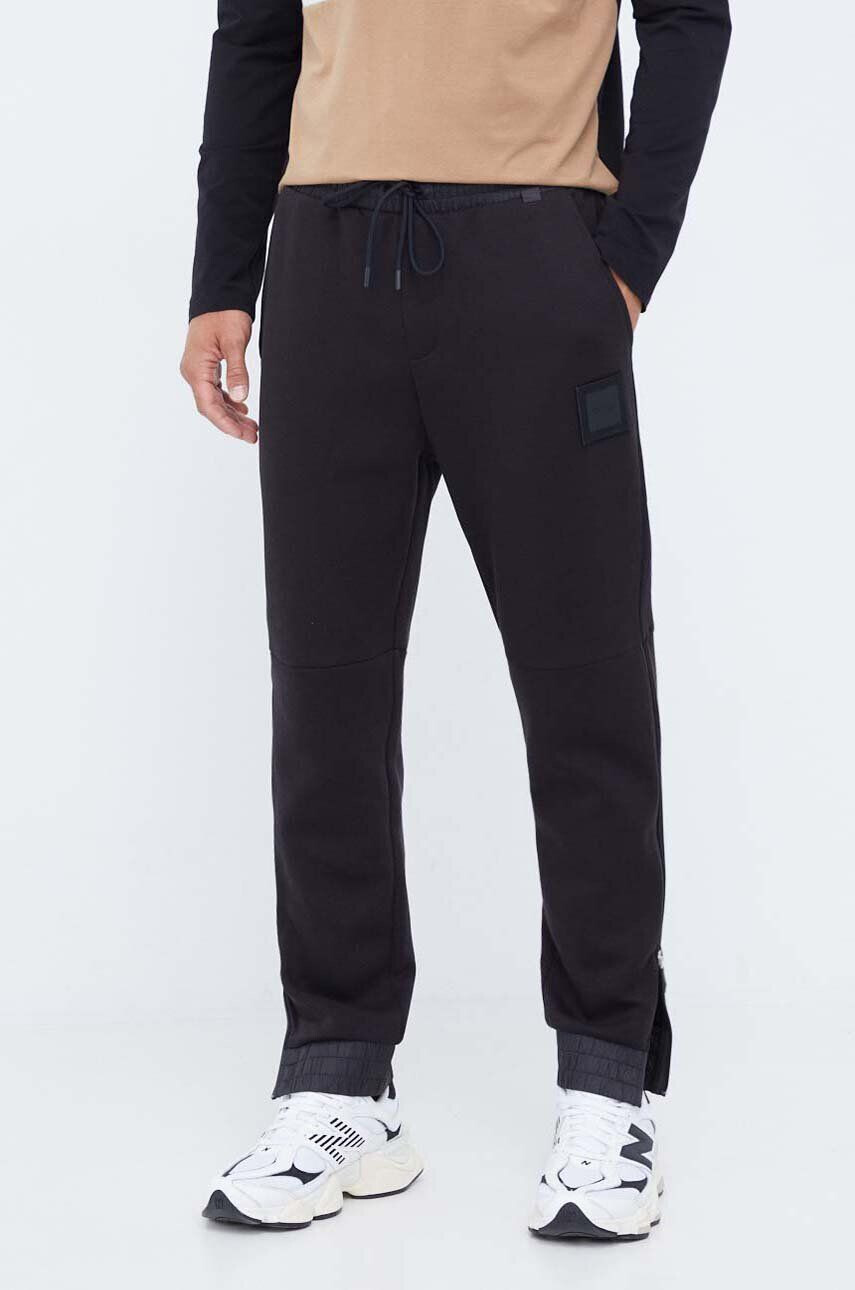 Boss Green pantaloni de trening culoarea negru neted - Pled.ro