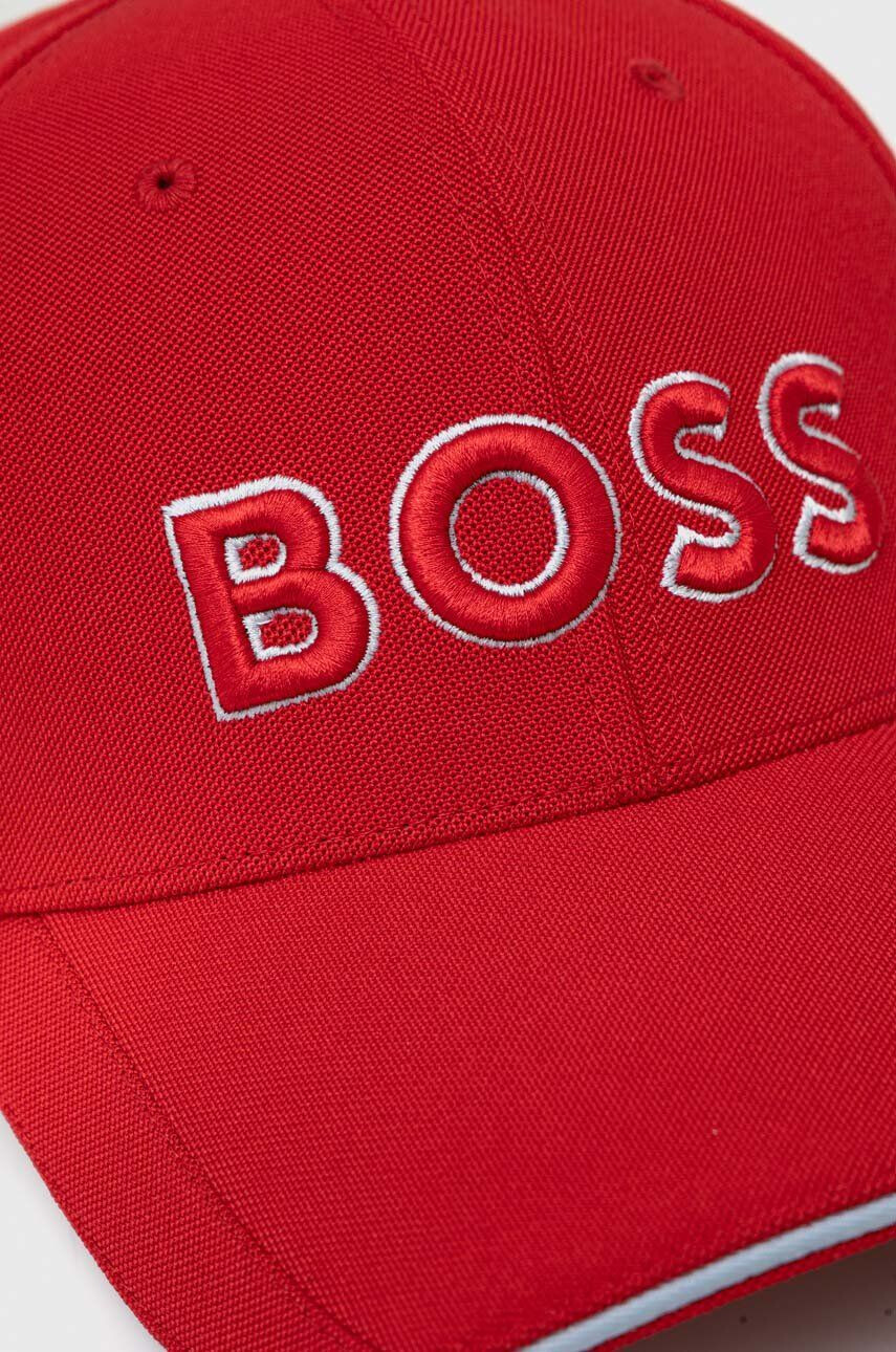 Boss Green sapca culoarea rosu cu imprimeu - Pled.ro