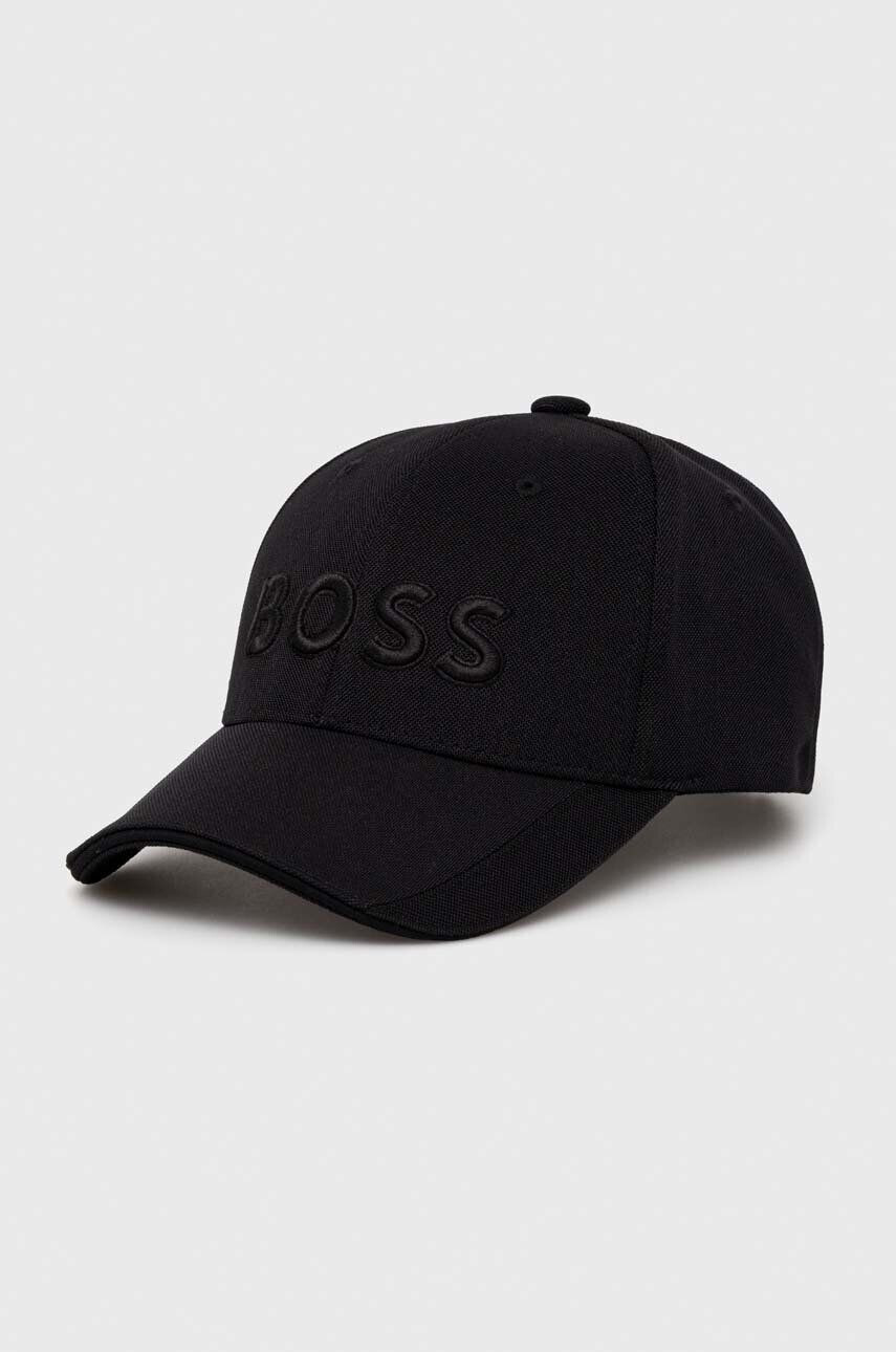 Boss Green sapca culoarea negru cu imprimeu - Pled.ro