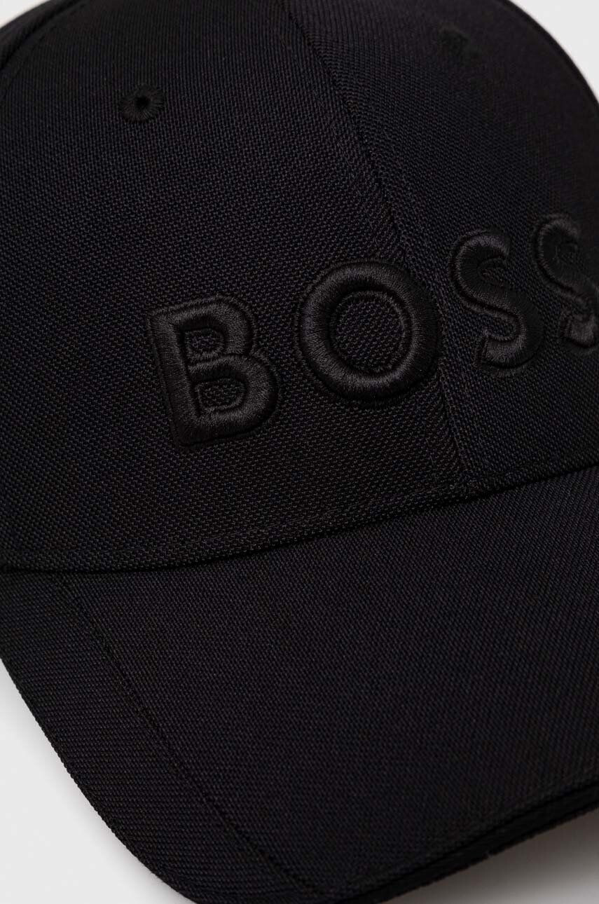 Boss Green sapca culoarea negru cu imprimeu - Pled.ro