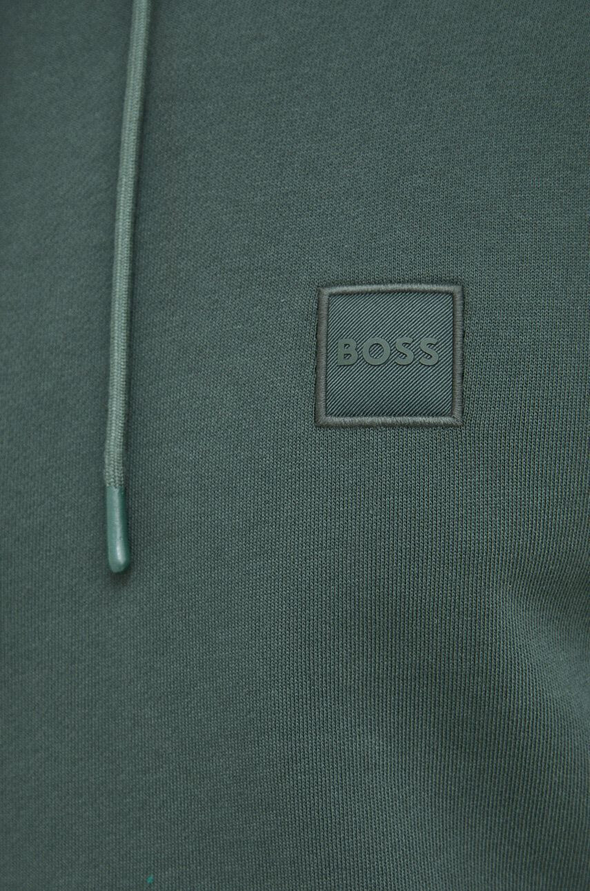 Boss Orange BOSS hanorac de bumbac BOSS CASUAL barbati culoarea negru cu glugă neted - Pled.ro