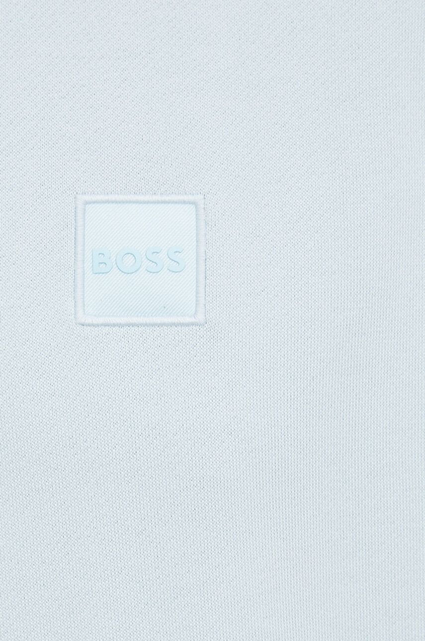 Boss Orange BOSS hanorac de bumbac BOSS CASUAL barbati culoarea negru cu glugă neted - Pled.ro