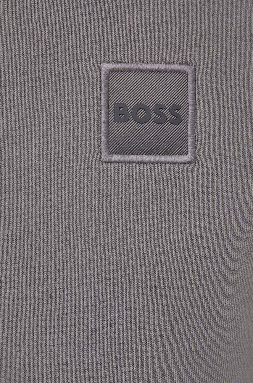 Boss Orange BOSS hanorac de bumbac BOSS CASUAL barbati culoarea negru cu imprimeu - Pled.ro