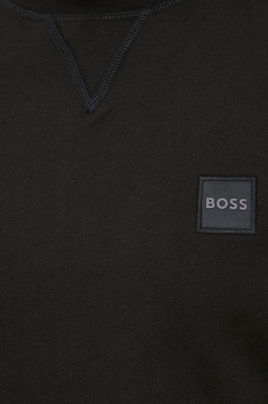 Boss Orange BOSS hanorac de bumbac BOSS CASUAL barbati culoarea negru cu imprimeu - Pled.ro