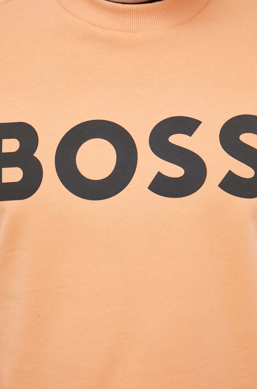 Boss Orange BOSS hanorac de bumbac barbati culoarea portocaliu cu imprimeu - Pled.ro