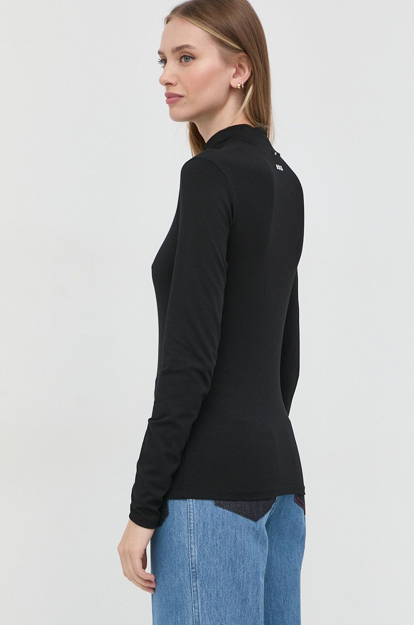 Boss longsleeve femei culoarea negru cu turtleneck - Pled.ro