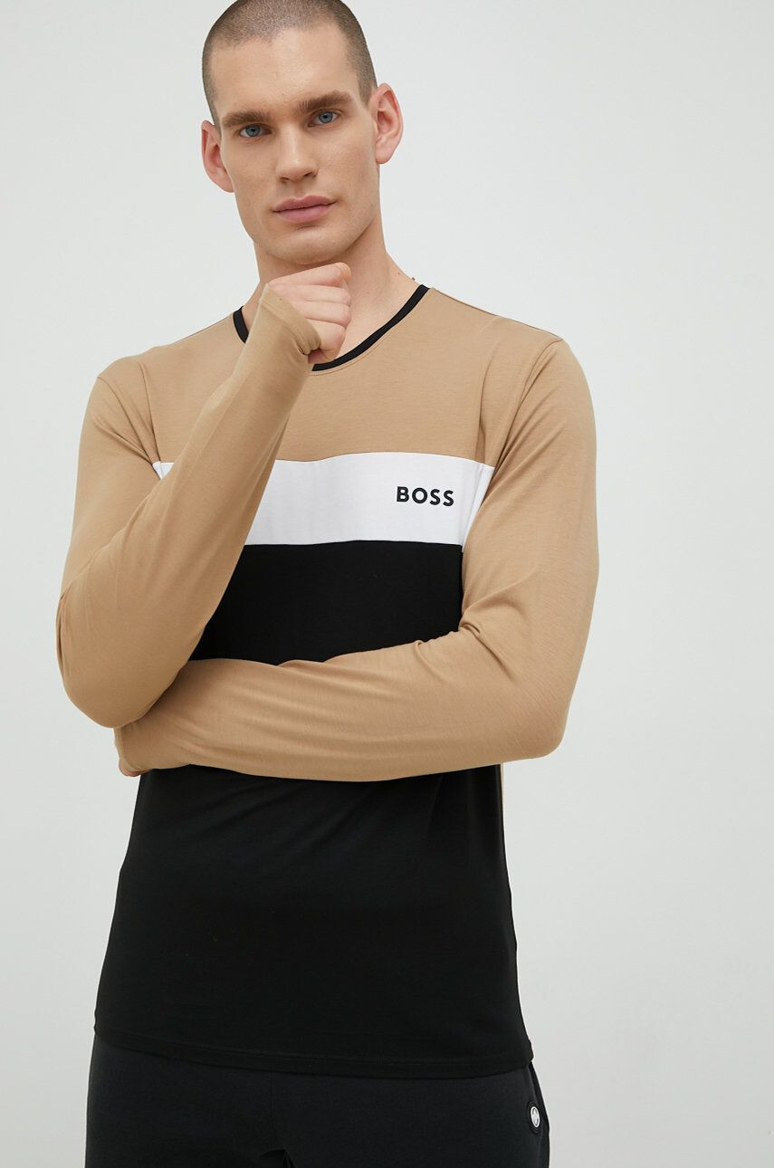 Boss longsleeve femei culoarea alb cu turtleneck - Pled.ro