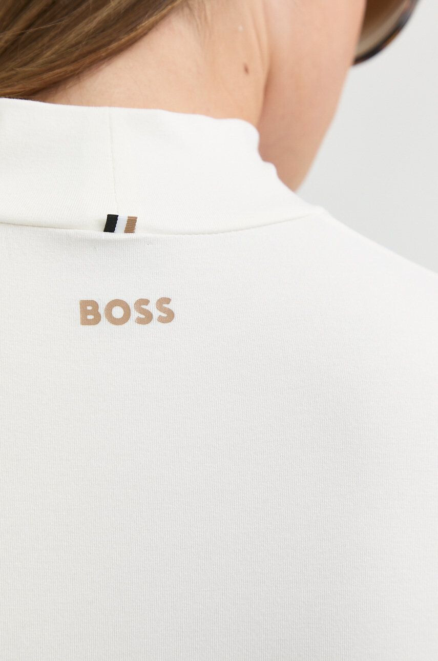 Boss longsleeve femei culoarea alb cu turtleneck - Pled.ro