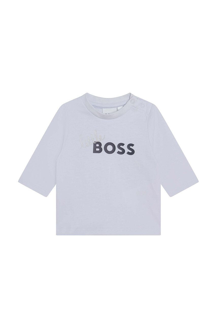 Boss longsleeve din bumbac pentru copii cu imprimeu - Pled.ro