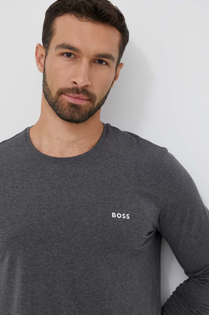 Boss longsleeve lounge culoarea negru - Pled.ro