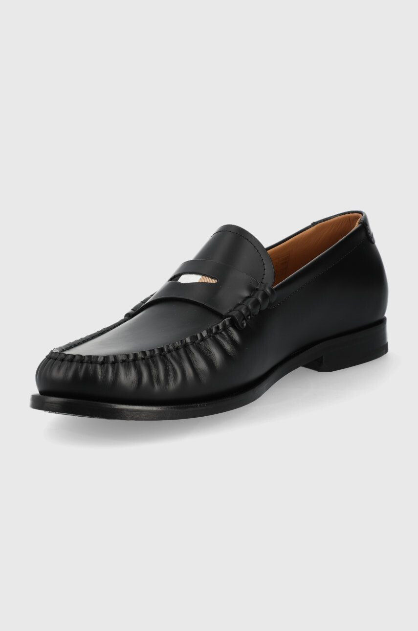 Boss mocasini de piele barbati culoarea negru - Pled.ro