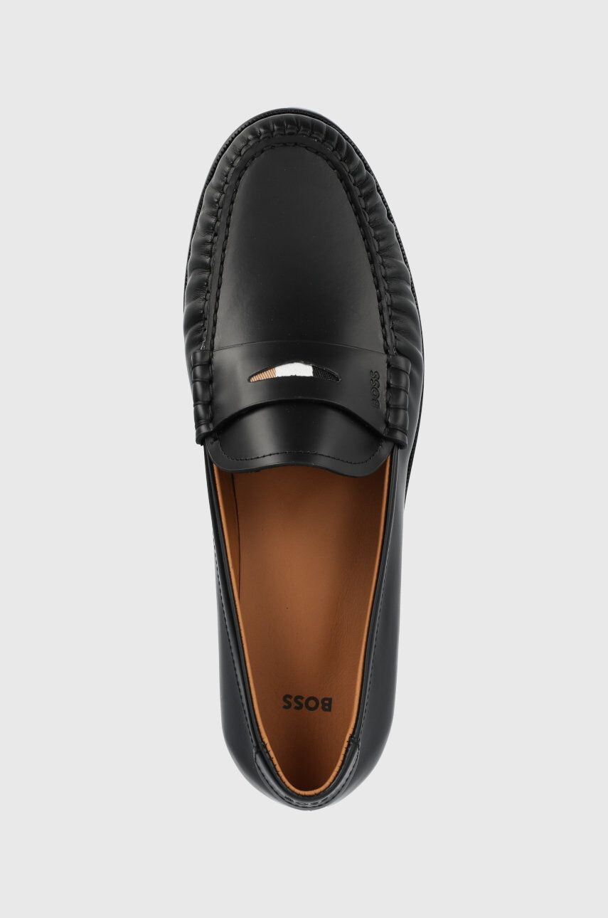 Boss mocasini de piele barbati culoarea negru - Pled.ro