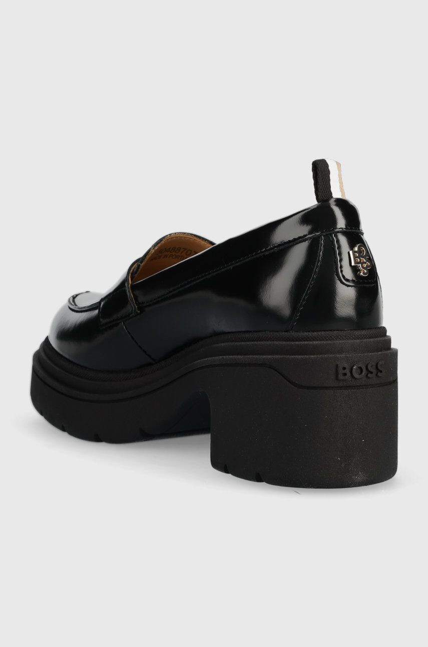 Boss mocasini de piele Carol femei culoarea negru cu platforma 50488707 - Pled.ro