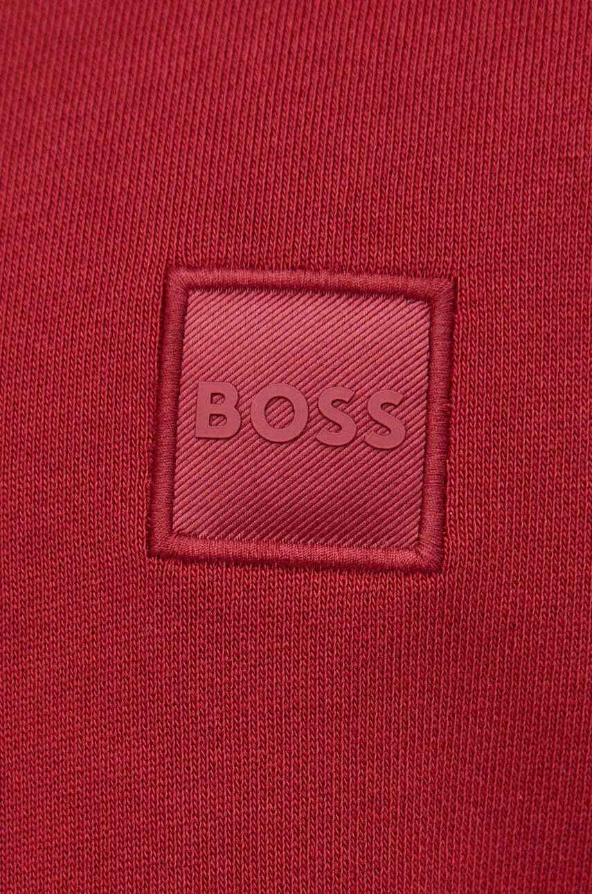 Boss Orange BOSS hanorac de bumbac BOSS CASUAL barbati culoarea rosu cu imprimeu - Pled.ro