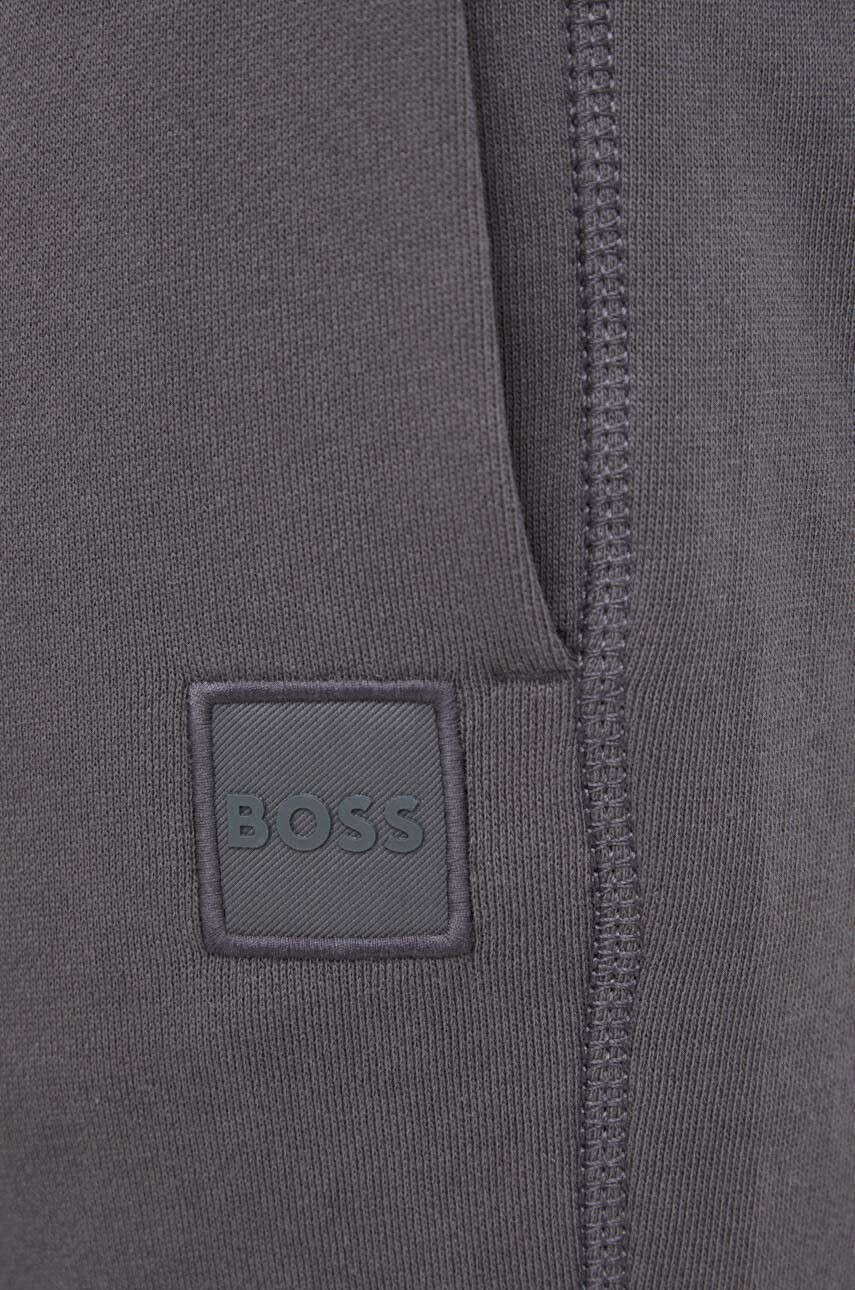 Boss Orange BOSS pantaloni de trening din bumbac BOSS CASUAL barbati culoarea gri neted - Pled.ro