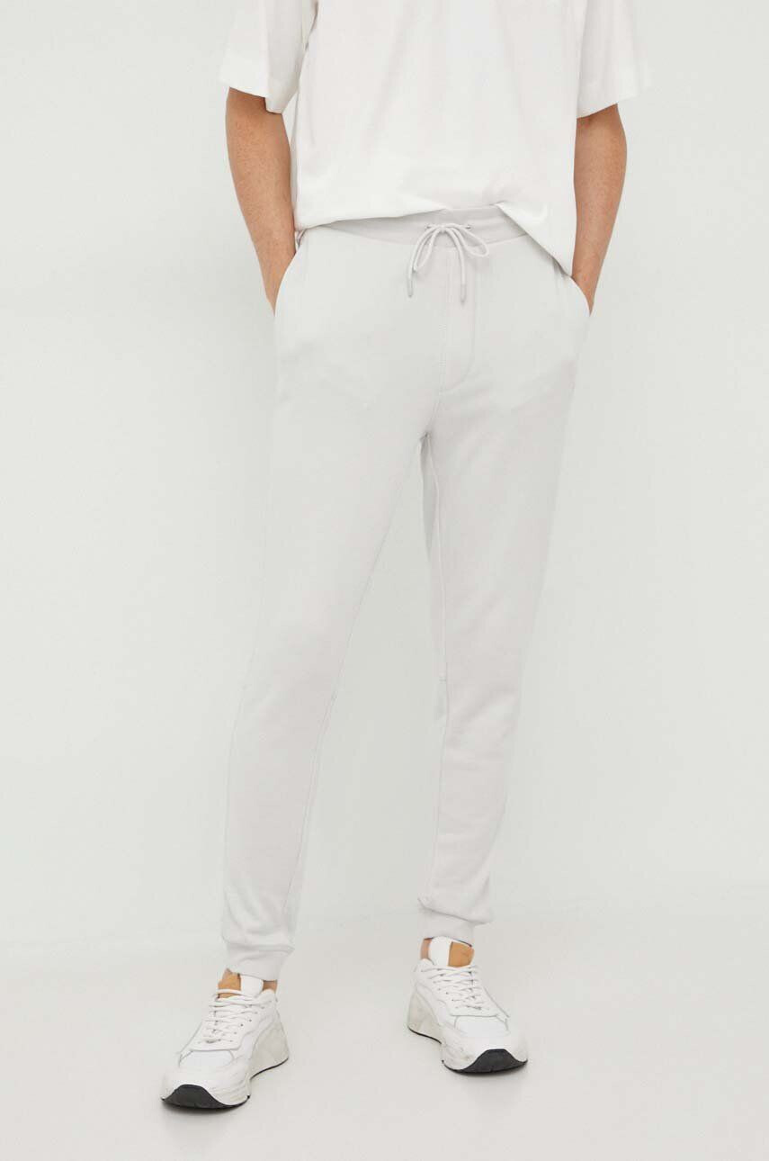 Boss Orange BOSS pantaloni de trening din bumbac BOSS CASUAL culoarea gri neted - Pled.ro