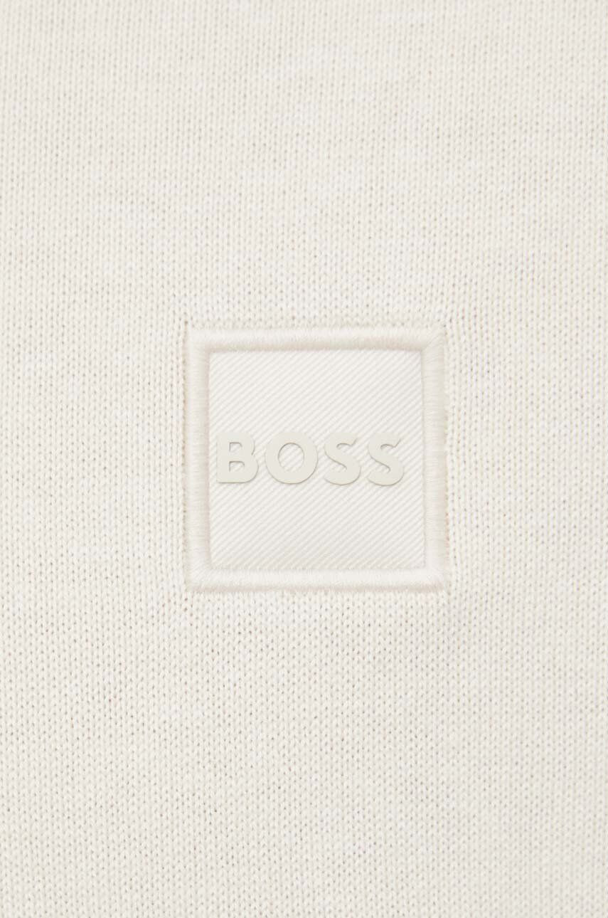 Boss Orange BOSS pulover din amestec de casmir BOSS CASUAL culoarea alb light - Pled.ro