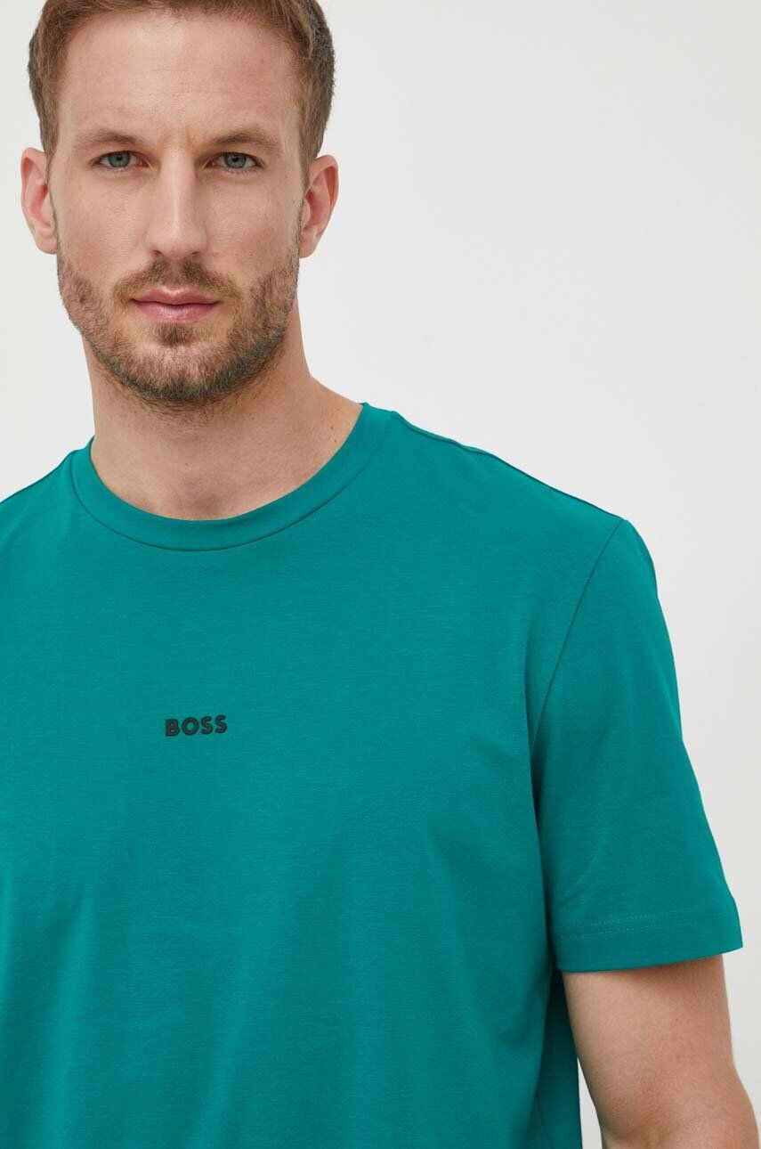 Boss Orange BOSS tricou barbati culoarea verde neted - Pled.ro