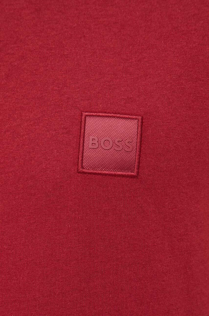 Boss Orange BOSS tricou din bumbac BOSS CASUAL culoarea bordo neted - Pled.ro