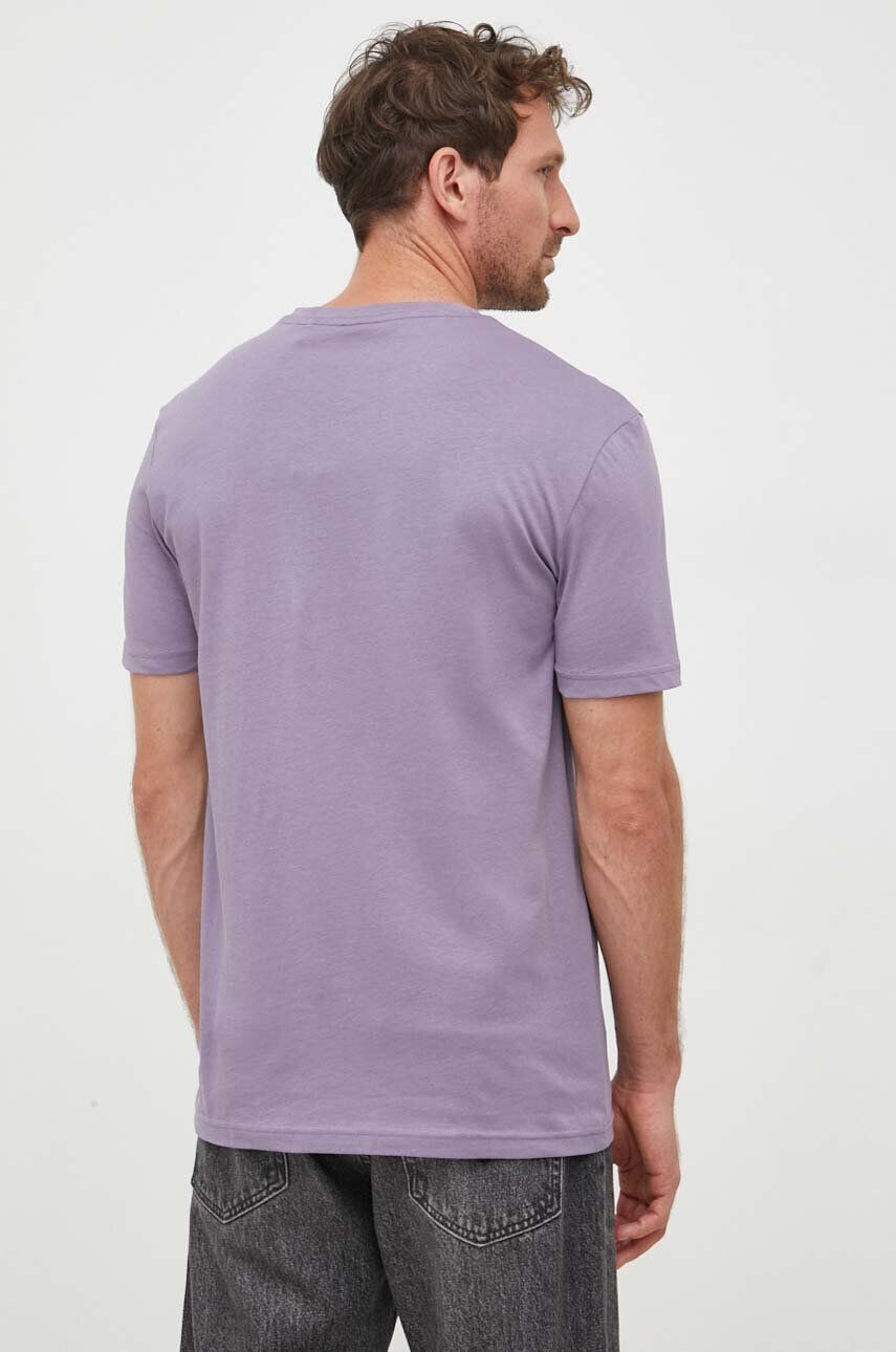 Boss Orange BOSS tricou din bumbac BOSS CASUAL barbati culoarea violet cu imprimeu - Pled.ro