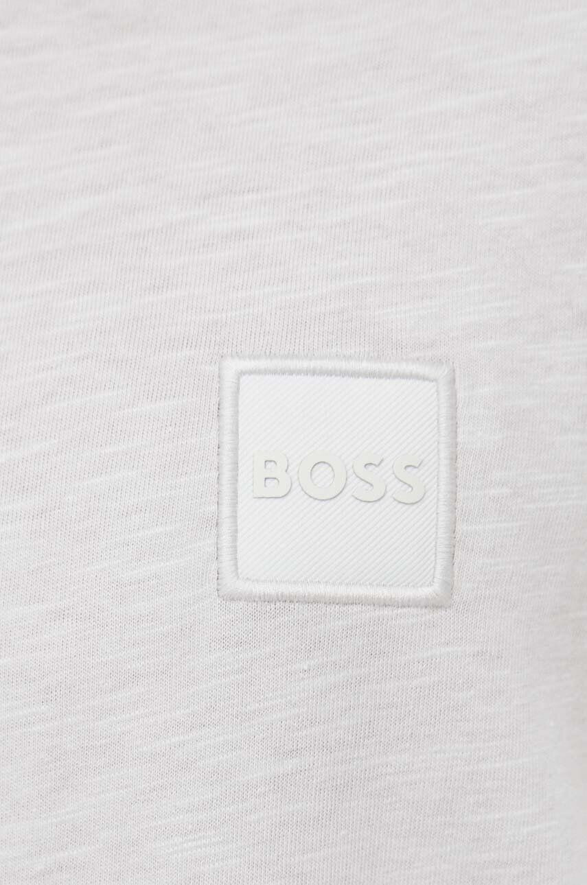 Boss Orange BOSS tricou din bumbac BOSS CASUAL culoarea gri cu imprimeu - Pled.ro