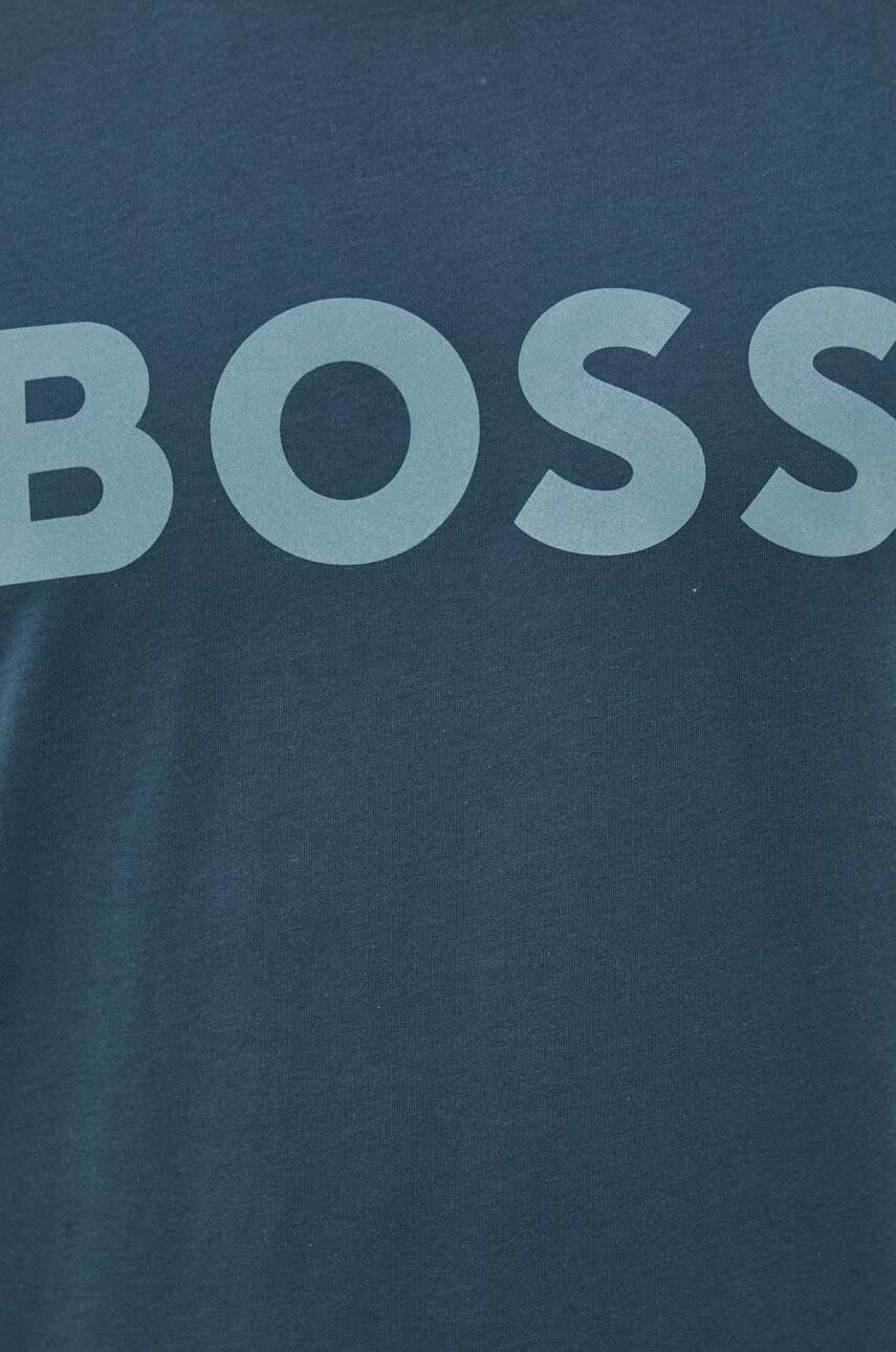 Boss Orange BOSS tricou din bumbac BOSS CASUAL barbati culoarea verde cu imprimeu - Pled.ro