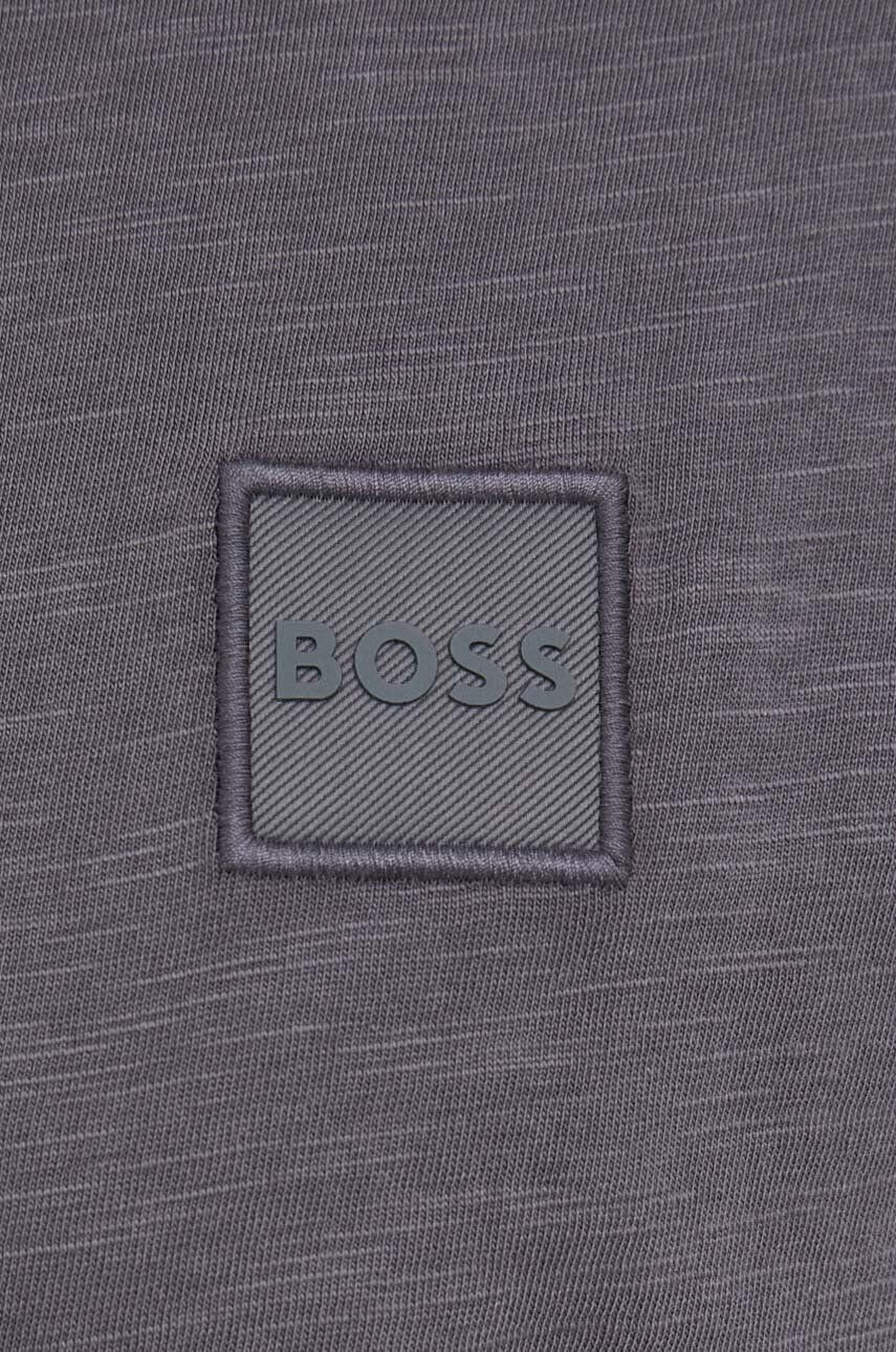 Boss Orange BOSS tricou din bumbac BOSS CASUAL culoarea gri cu imprimeu - Pled.ro