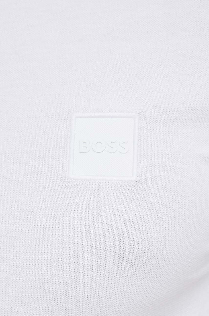 Boss Orange BOSS tricou polo BOSS CASUAL barbati culoarea alb neted - Pled.ro