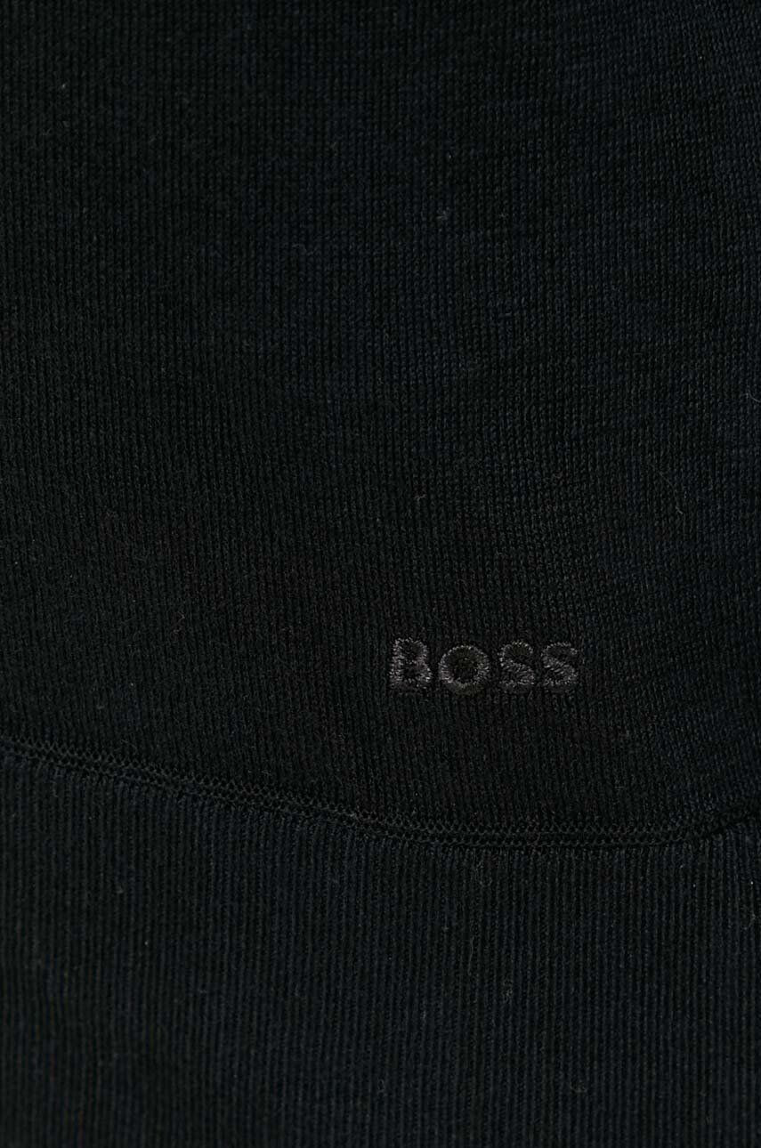 Boss Orange pulover femei culoarea negru light cu guler - Pled.ro