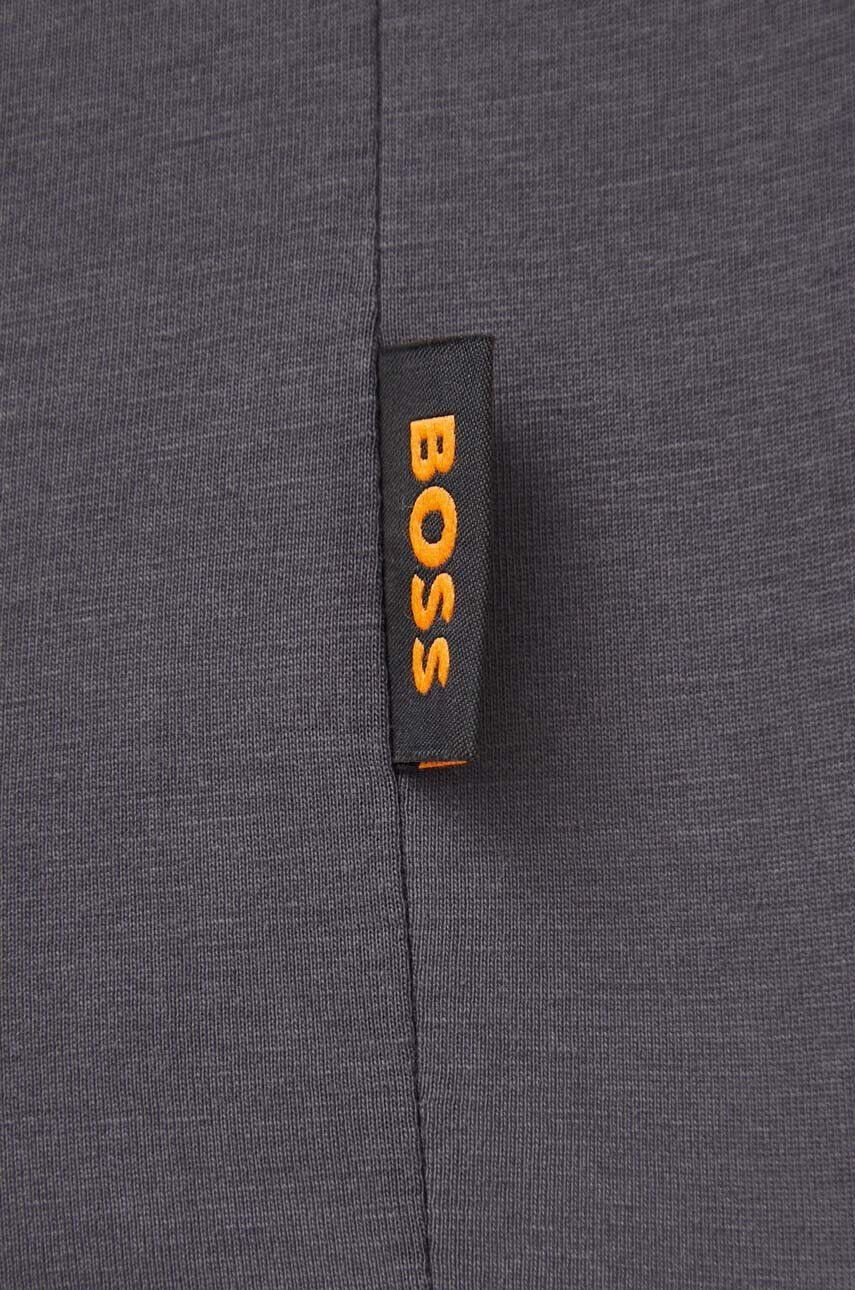 Boss Orange tricou din bumbac culoarea gri cu imprimeu - Pled.ro