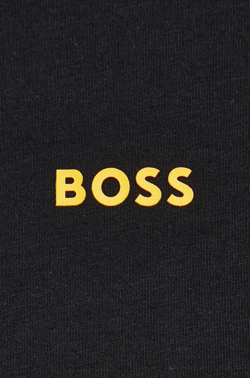 Boss Orange tricou din bumbac culoarea negru cu imprimeu - Pled.ro