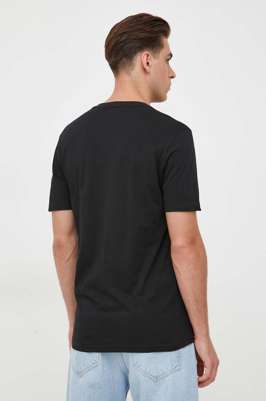 Boss Orange tricou din bumbac culoarea negru cu imprimeu - Pled.ro